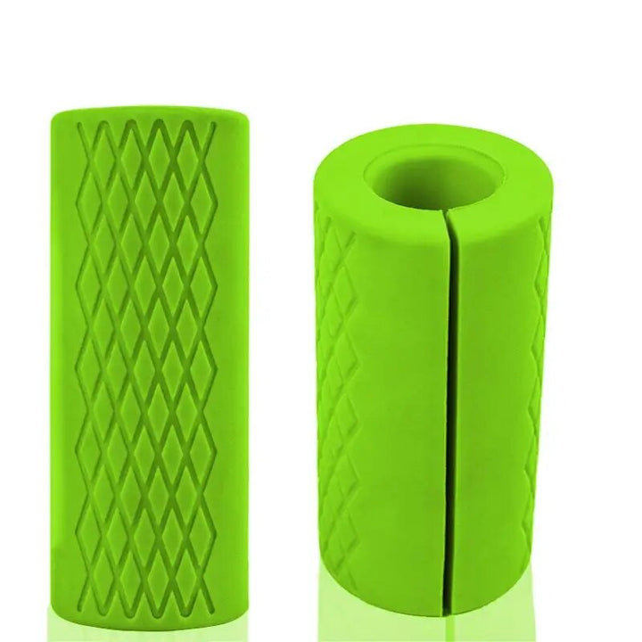 Premium Thick Bar Dumbbell Handles for Weightlifting - Anti-Slip Silicon Grip, Forearm Strength Support, Joint Pain Relief,