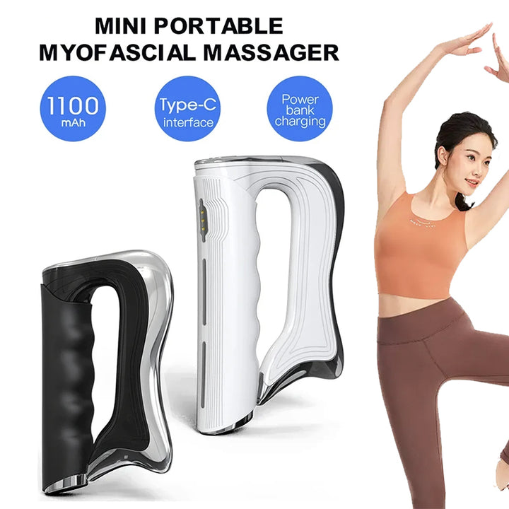 Premium Electric Fascial Tissue Gua Sha Tool - Deep Tissue Muscle Massager with NMES, Microcurrent Vibration, 3-Level   