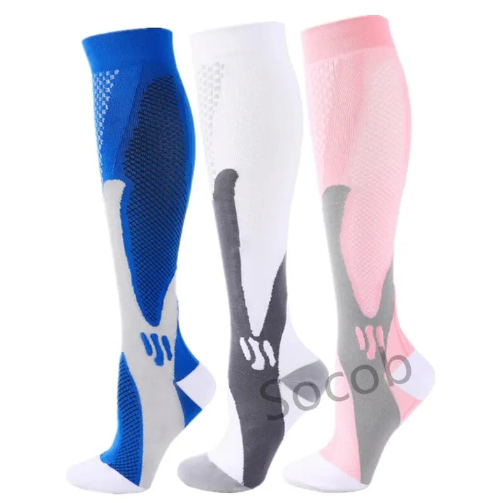 Premium Compression Socks for Men & Women – Elastic Sports, Running, Hiking, Pregnancy & Flight Socks for Varicose Veins, Swollen Legs, Marathon Support