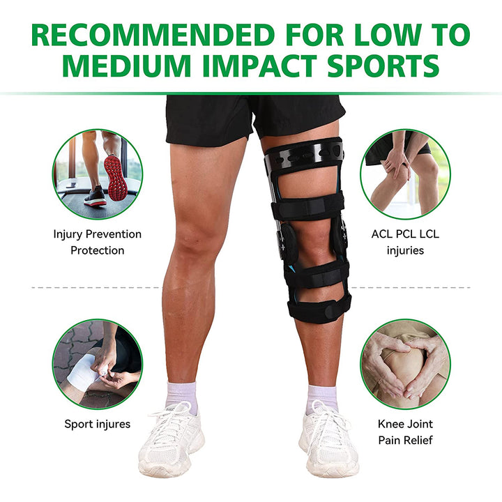 Premium Adjustable Knee Brace for ACL, Meniscus & Ligament Injuries | ROM Hinged Orthopedic Support for Men & Women | Optimal Stability & Comfort