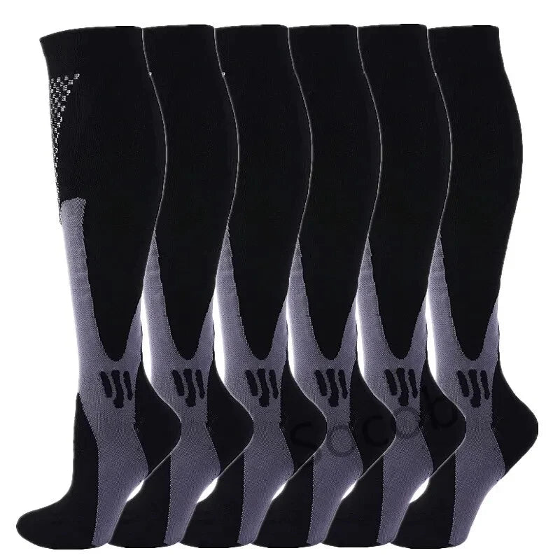 Premium Compression Socks for Men & Women – Elastic Sports, Running, Hiking, Pregnancy & Flight Socks for Varicose Veins, Swollen Legs, Marathon Support