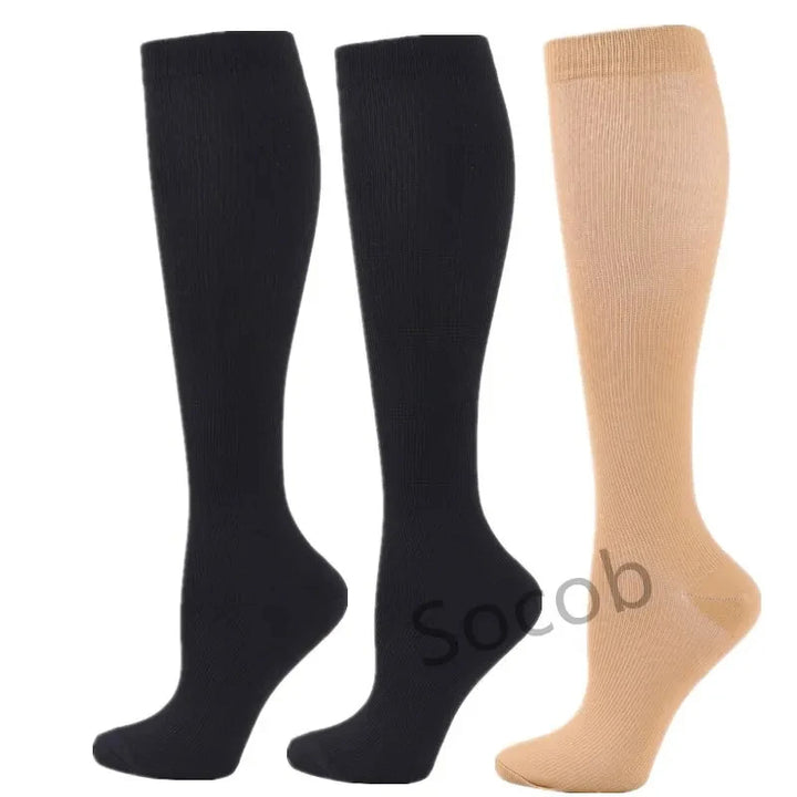 Premium Compression Socks for Men & Women – Elastic Sports, Running, Hiking, Pregnancy & Flight Socks for Varicose Veins, Swollen Legs, Marathon Support