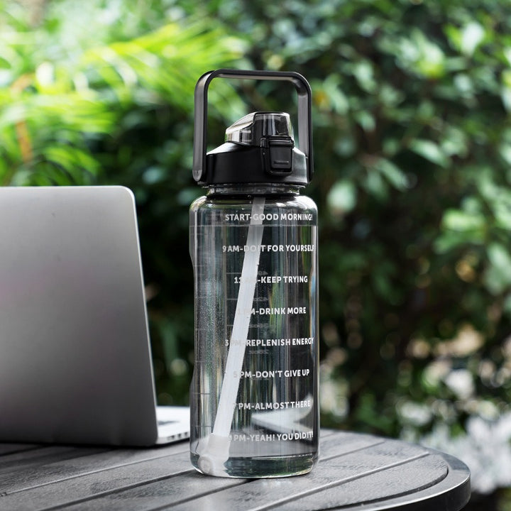 Premium 2L Water Bottle with Straw – Large Capacity Portable Sports Travel Bottle, High-Value Fitness Cup, Big Fat Design for
