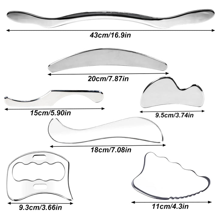 Premium Stainless Steel Gua Sha Scraping Massage Tool - IASTM for Muscle Pain Relief, Soft Tissue Mobilization, and Myofascia