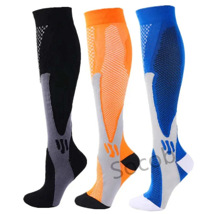 Premium Compression Socks for Men & Women – Elastic Sports, Running, Hiking, Pregnancy & Flight Socks for Varicose Veins, Swollen Legs, Marathon Support