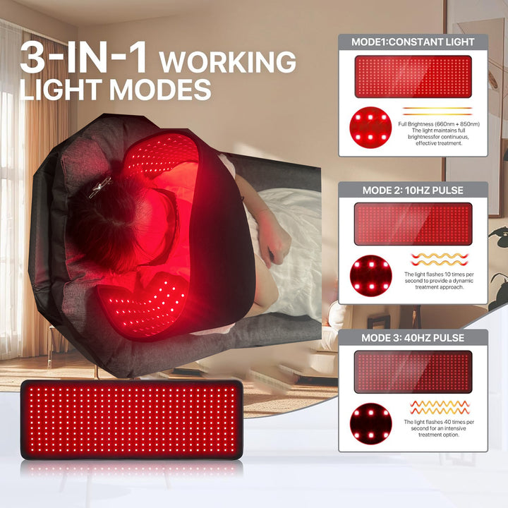 Premium Red & Infrared Therapy Belt - Pain Relief & Slimming LED Pad for Body & Muscle Recovery