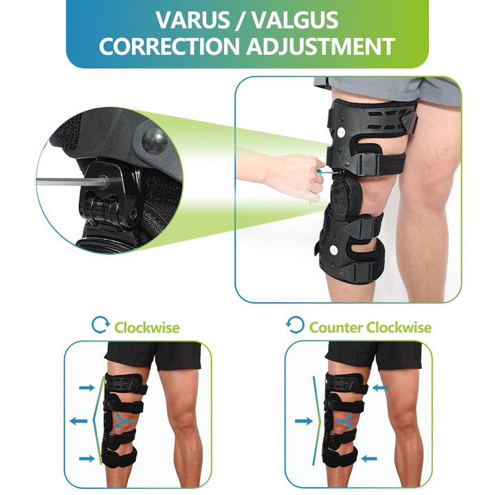 Premium Adjustable Knee Brace for ACL, Meniscus & Ligament Injuries | ROM Hinged Orthopedic Support for Men & Women | Optimal Stability & Comfort