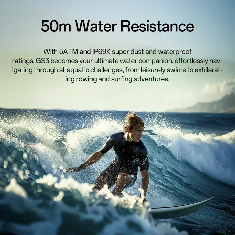 Premium Smartwatch with 1.43" AMOLED Display – GPS, 5ATM Water Resistance, 21-Day Battery Life, 100+ Sports Modes, Bluetooth 