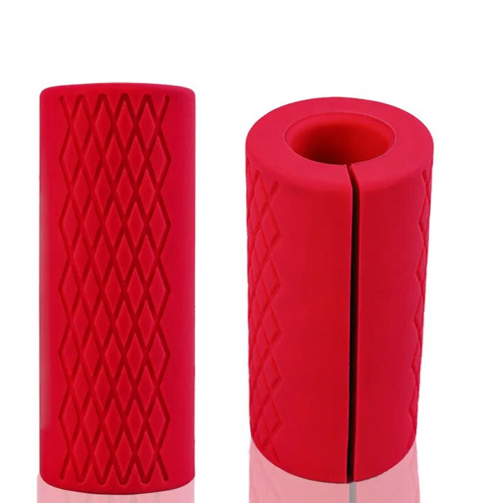 Premium Thick Bar Dumbbell Handles for Weightlifting - Anti-Slip Silicon Grip, Forearm Strength Support, Joint Pain Relief,