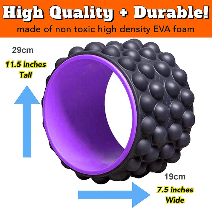 Premium Yoga Wheel – Back Stretcher & Massager for Pain Relief – Durable, Non-Slip Frame – Strong Support Up to 440 lbs 
