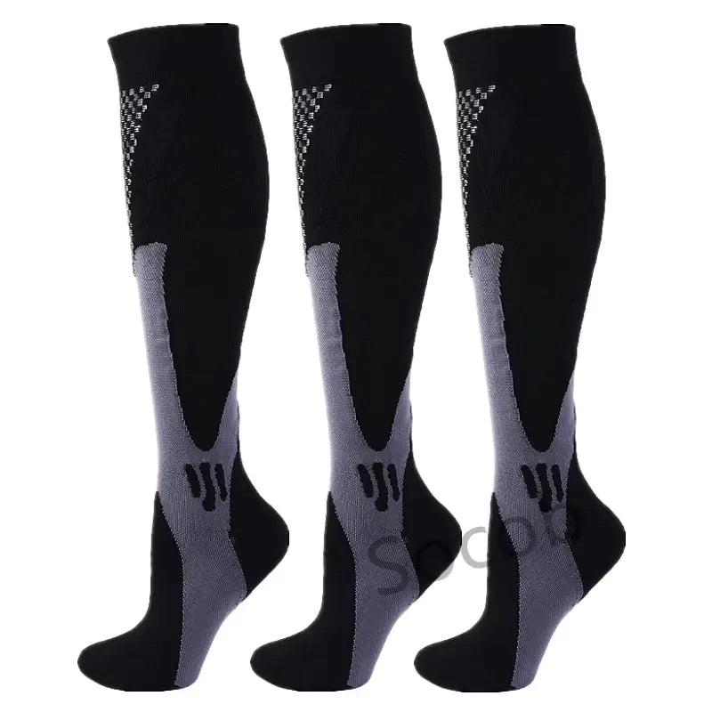 Premium Compression Socks for Men & Women – Elastic Sports, Running, Hiking, Pregnancy & Flight Socks for Varicose Veins, Swollen Legs, Marathon Support