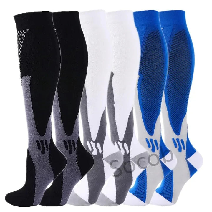 Premium Compression Socks for Men & Women – Elastic Sports, Running, Hiking, Pregnancy & Flight Socks for Varicose Veins, Swollen Legs, Marathon Support