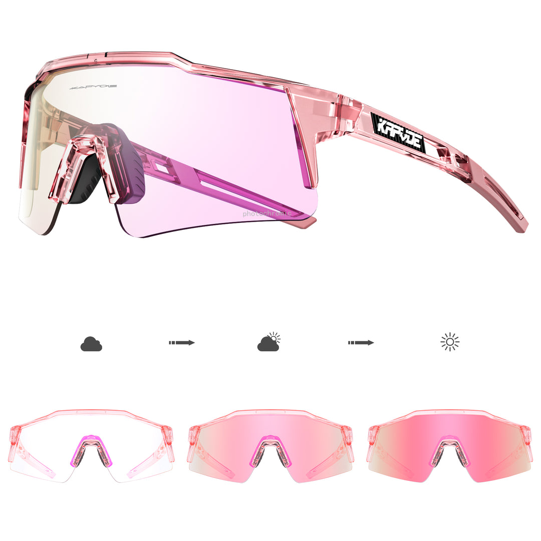 Premium Photochromic Cycling Sunglasses – UV400 Protection, Adjustable Lenses, Bike & Sports Eyewear for Men & Women