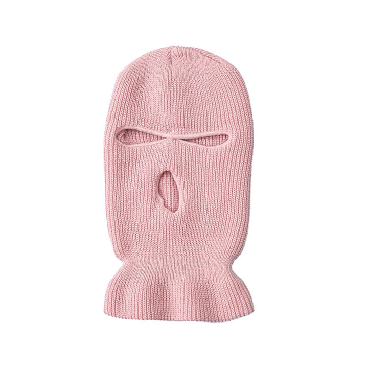 Premium Windproof Full Face Ski Mask – Men’s Wool Balaclava with 3 Holes, Warm Knit Winter Hat, Custom Embroidery, 16 Color