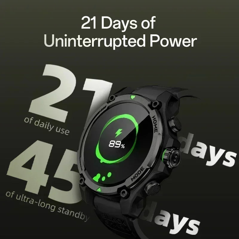 Premium Smartwatch with 1.43" AMOLED Display – GPS, 5ATM Water Resistance, 21-Day Battery Life, 100+ Sports Modes, Bluetooth 