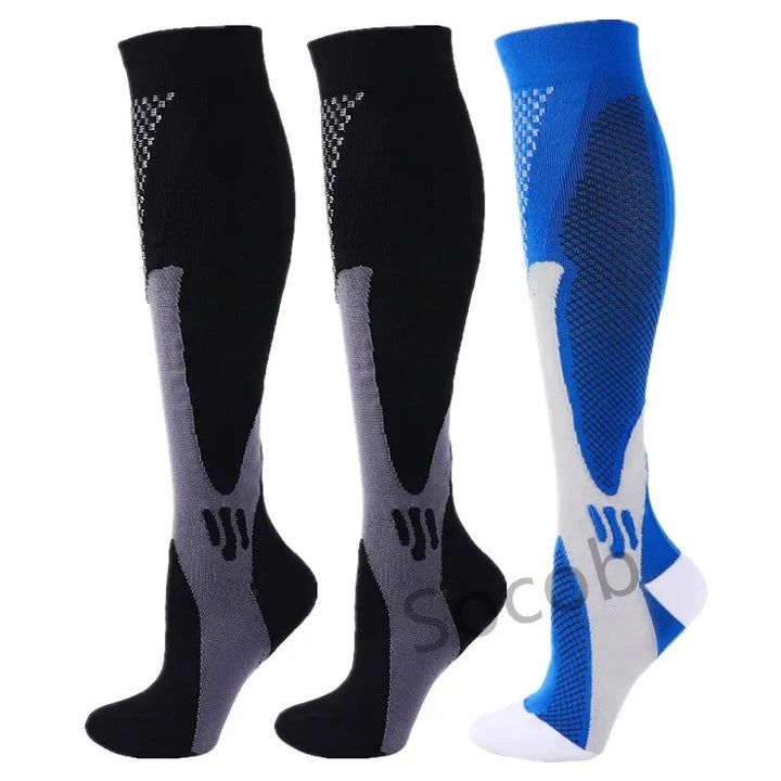 Premium Compression Socks for Men & Women – Elastic Sports, Running, Hiking, Pregnancy & Flight Socks for Varicose Veins, Swollen Legs, Marathon Support