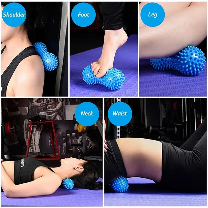 Premium Double Lacrosse Massage Peanut Ball for Deep Tissue Muscle Relief, Self Myofascial Release, Physical Therapy, and