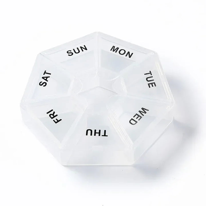 Premium Mini Portable Pill Organizer – Weekly Travel Tablet Holder, Compact 7-Day Storage Box for Pills, Vitamins, and  