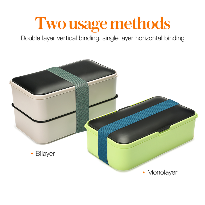Premium Eco-Friendly Double-Layer Bento Lunch Box – Microwave Safe, 1L Capacity, Health Food Container for Meal Prep, BPA, 
