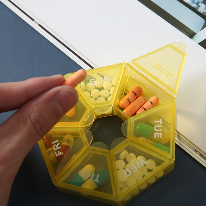 Premium Mini Portable Pill Organizer – Weekly Travel Tablet Holder, Compact 7-Day Storage Box for Pills, Vitamins, and  