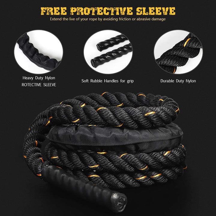 Premium Weighted Jump Rope – 10ft Fitness Skipping Rope for Strength & Cardio Training – Durable Heavy Duty Polyester for Men