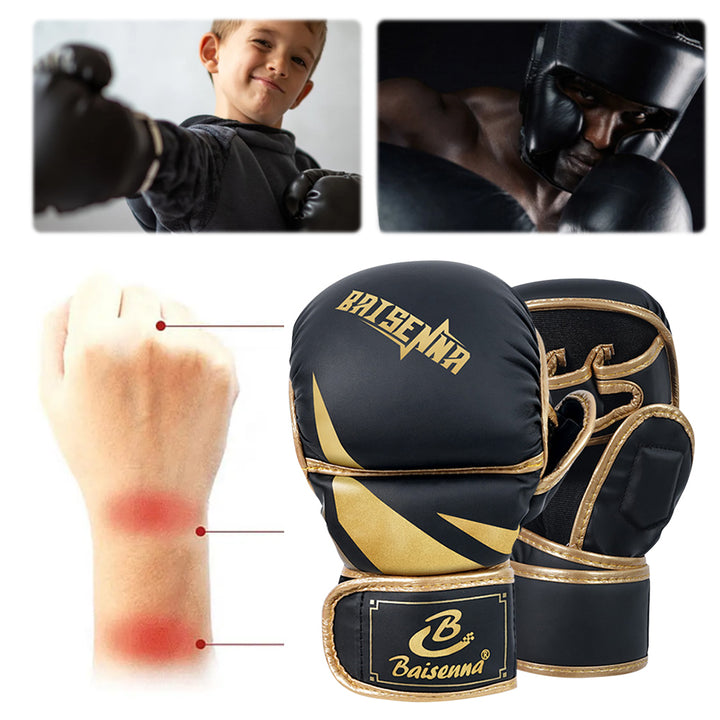 Premium MMA Half-Finger Boxing Gloves – Professional Mixed Martial Arts Training Gloves for Sanda & Free Fighting – Thickened