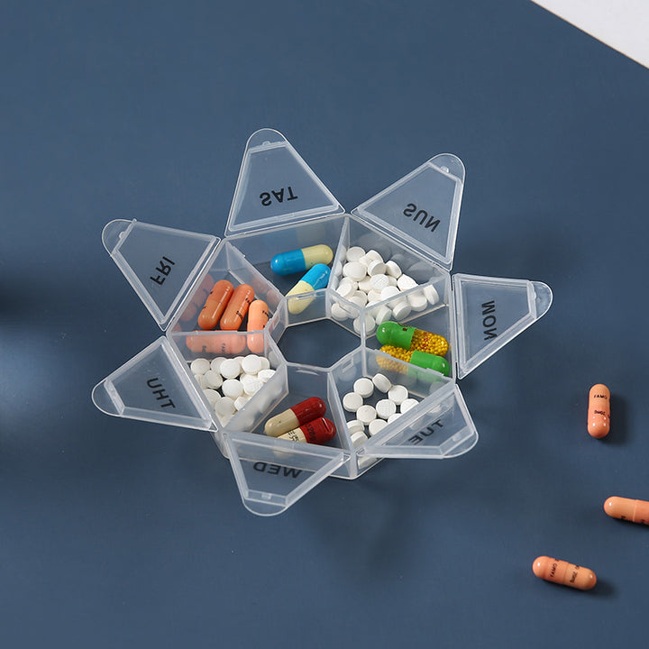 Premium Mini Portable Pill Organizer – Weekly Travel Tablet Holder, Compact 7-Day Storage Box for Pills, Vitamins, and  