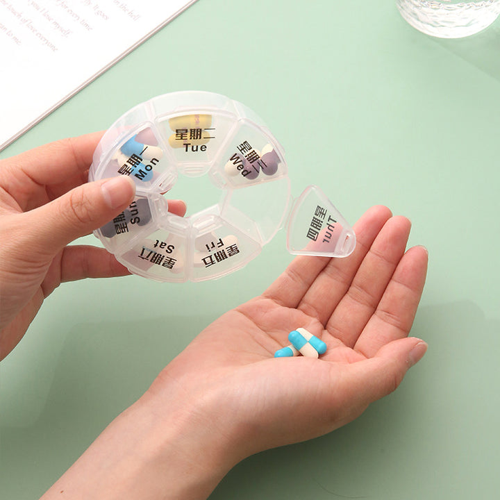 Premium Mini Portable Pill Organizer – Weekly Travel Tablet Holder, Compact 7-Day Storage Box for Pills, Vitamins, and  