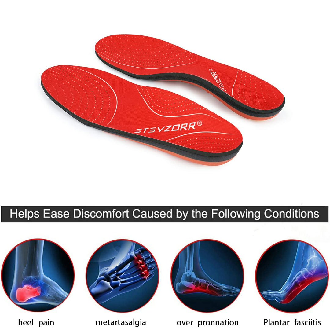 Premium Arch Support Insoles for Pain Relief - Heavy-Duty Orthotics for Flat Feet, Heel Pads, and Plantar Fasciitis in Work Boots for Men and Women