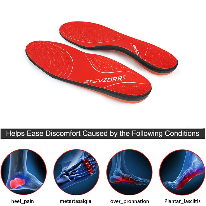 Premium Arch Support Insoles for Pain Relief - Heavy-Duty Orthotics for Flat Feet, Heel Pads, and Plantar Fasciitis in Work Boots for Men and Women