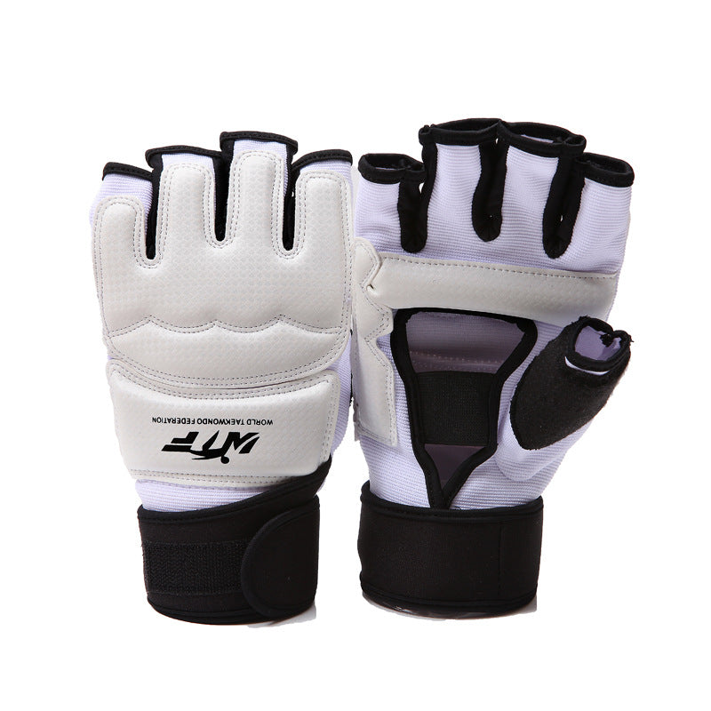 Premium Half Finger Boxing Gloves – Taekwondo, Karate, Muay Thai Training Gloves for Kids & Men – Foot Protector for  