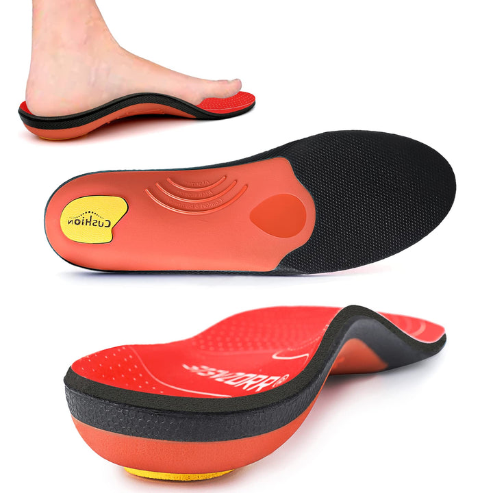 Premium Arch Support Insoles for Pain Relief - Heavy-Duty Orthotics for Flat Feet, Heel Pads, and Plantar Fasciitis in Work Boots for Men and Women