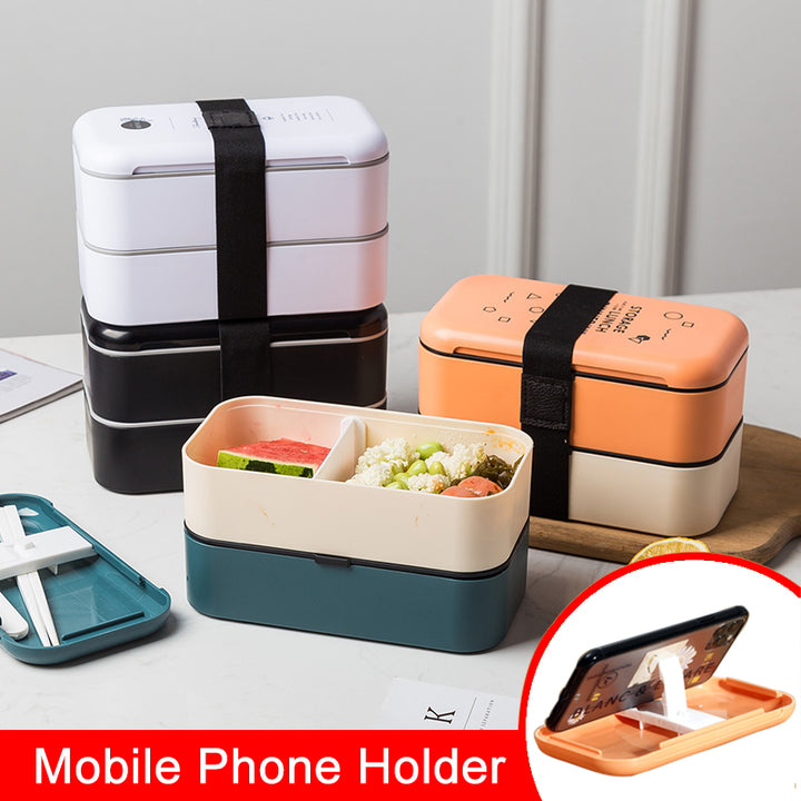 Premium Eco-Friendly Double-Layer Bento Lunch Box – Microwave Safe, 1L Capacity, Health Food Container for Meal Prep, BPA, 