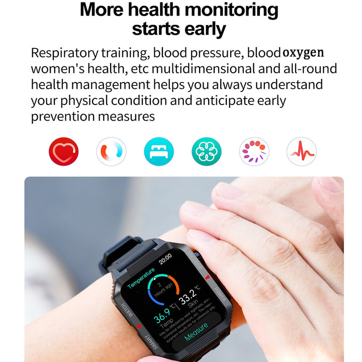 Luxury NFC GPS Smartwatch – 1.99" AMOLED Screen with Bluetooth Calling, 120+ Sports Modes, Weather Data, and Waterproof