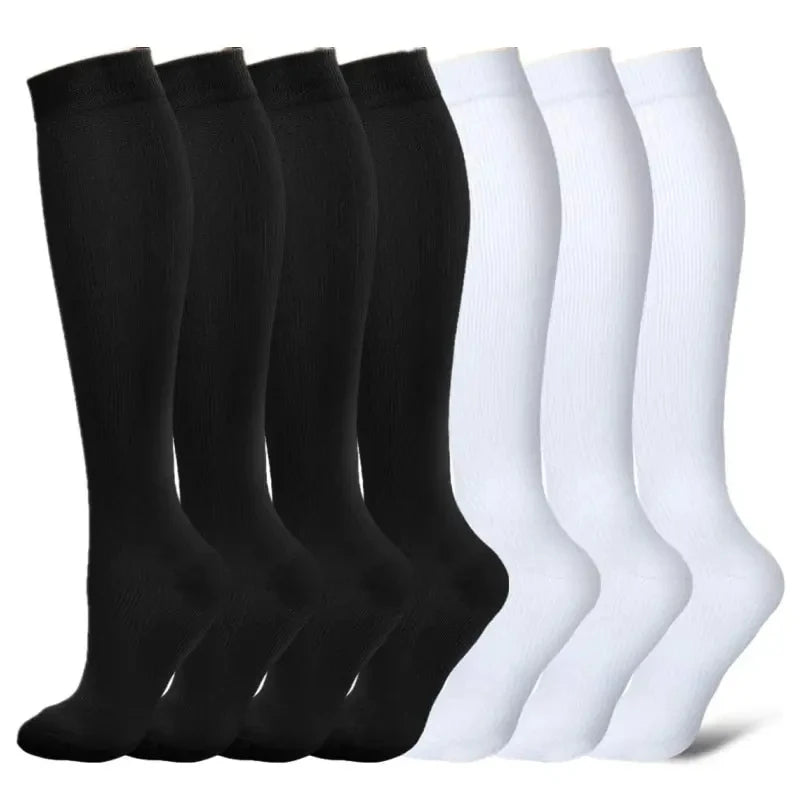 Premium Compression Socks for Men & Women – Elastic Sports, Running, Hiking, Pregnancy & Flight Socks for Varicose Veins, Swollen Legs, Marathon Support
