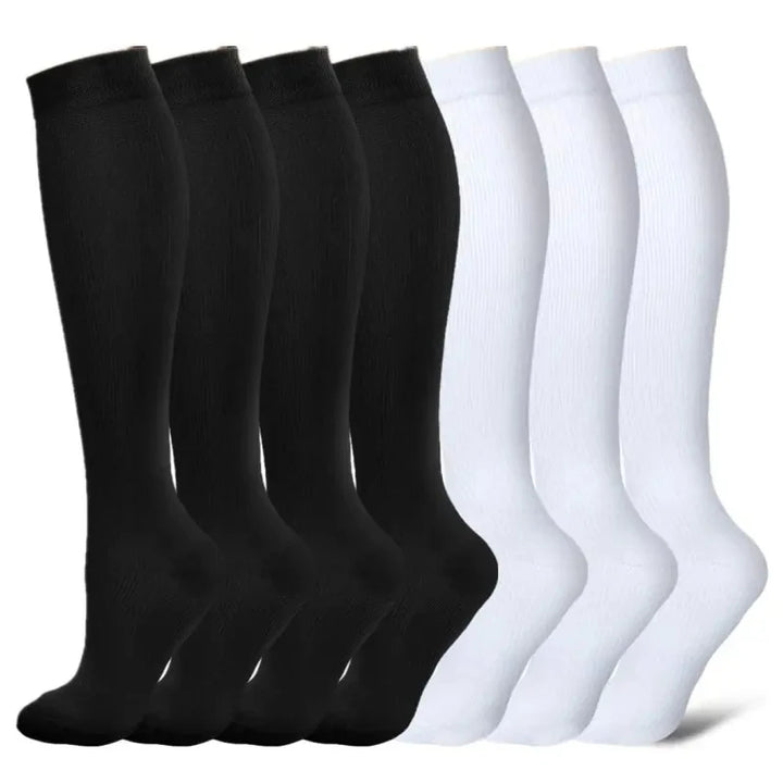 Premium Compression Socks for Men & Women – Elastic Sports, Running, Hiking, Pregnancy & Flight Socks for Varicose Veins, Swollen Legs, Marathon Support