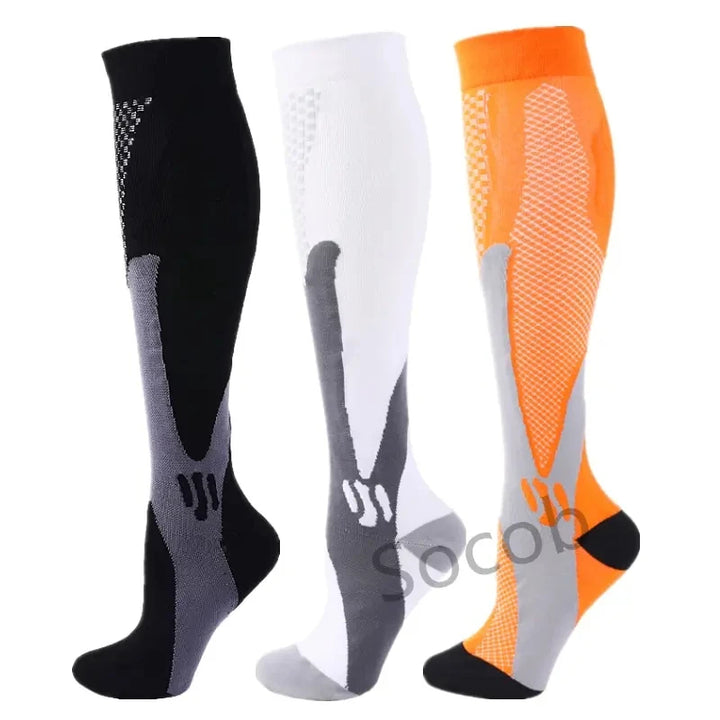 Premium Compression Socks for Men & Women – Elastic Sports, Running, Hiking, Pregnancy & Flight Socks for Varicose Veins, Swollen Legs, Marathon Support
