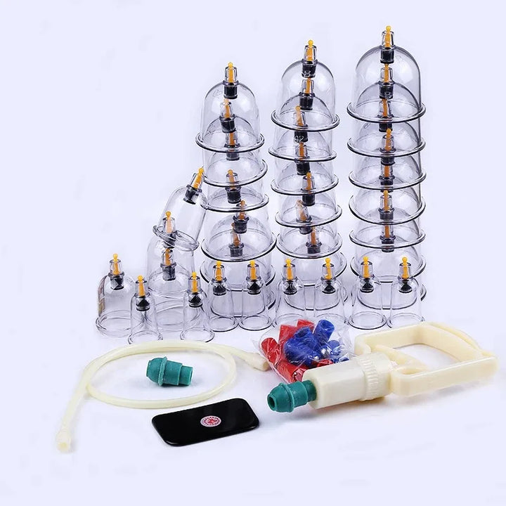 Premium Cupping Therapy Set – Professional Vacuum Suction Cups for Chinese Medicine Physiotherapy, Massage, and Muscle Relaxation, Durable Plastic Jars for Home and Professional Use