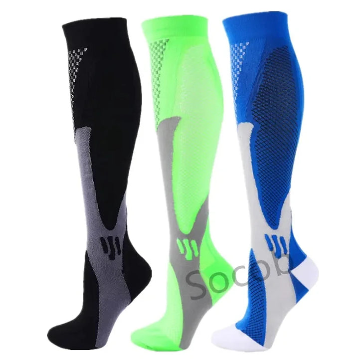 Premium Compression Socks for Men & Women – Elastic Sports, Running, Hiking, Pregnancy & Flight Socks for Varicose Veins, Swollen Legs, Marathon Support