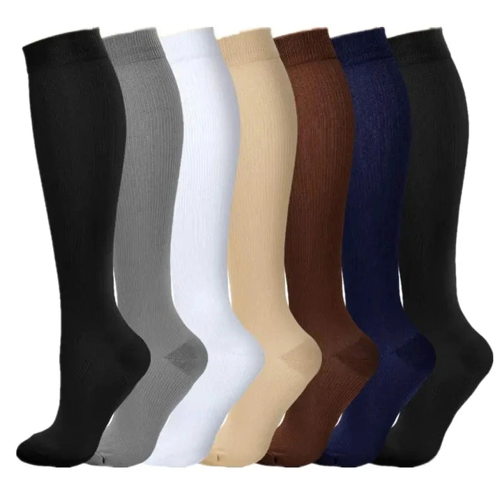 Premium Compression Socks for Men & Women – Elastic Sports, Running, Hiking, Pregnancy & Flight Socks for Varicose Veins, Swollen Legs, Marathon Support