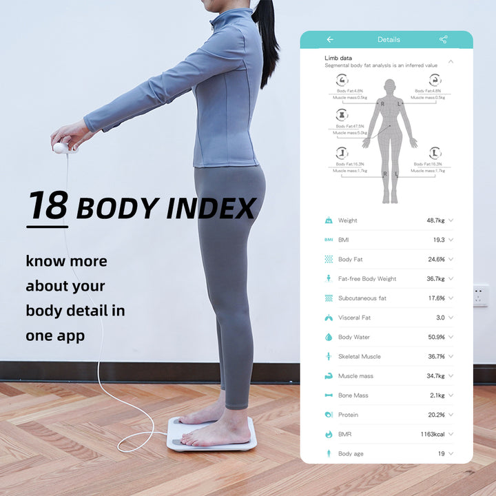Premium 8 Electrode Body Fat Scale – Large Display Digital Weight Scale, Accurate BMI & Body Composition Monitor, Tracks 