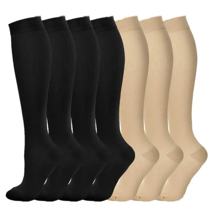 Premium Compression Socks for Men & Women – Elastic Sports, Running, Hiking, Pregnancy & Flight Socks for Varicose Veins, Swollen Legs, Marathon Support