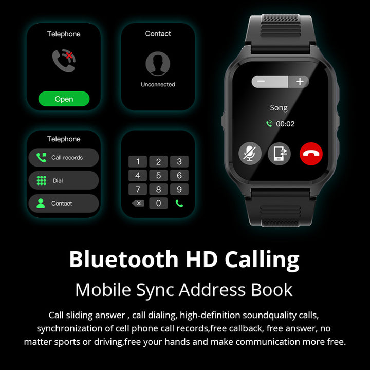 Premium Smartwatch with 1.96" Curved AMOLED Display, Bluetooth Calling, IP68 Waterproof, 100+ Sports Modes, AI Voice 