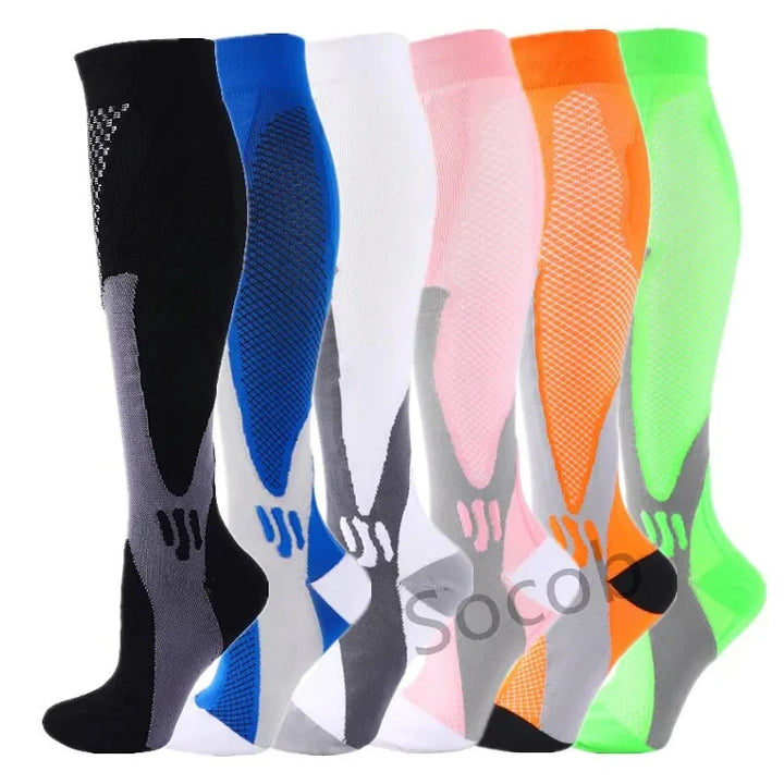 Premium Compression Socks for Men & Women – Elastic Sports, Running, Hiking, Pregnancy & Flight Socks for Varicose Veins, Swollen Legs, Marathon Support