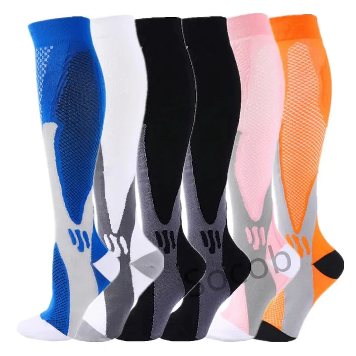 Premium Compression Socks for Men & Women – Elastic Sports, Running, Hiking, Pregnancy & Flight Socks for Varicose Veins, Swollen Legs, Marathon Support
