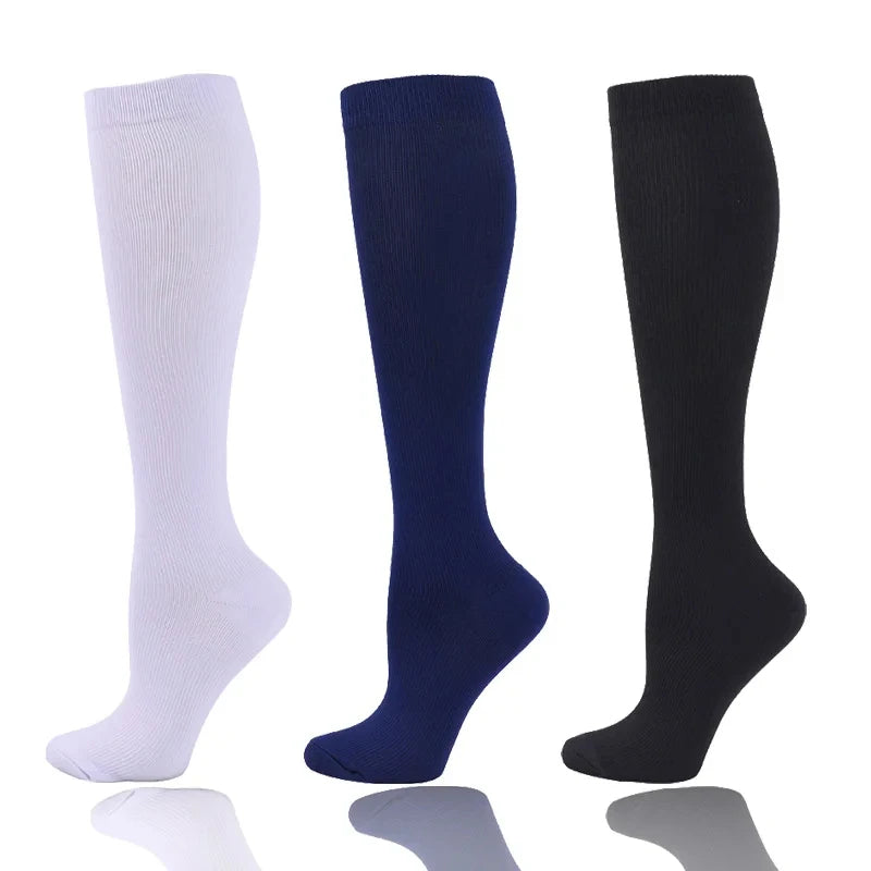 Premium Compression Socks for Men & Women – Elastic Sports, Running, Hiking, Pregnancy & Flight Socks for Varicose Veins, Swollen Legs, Marathon Support