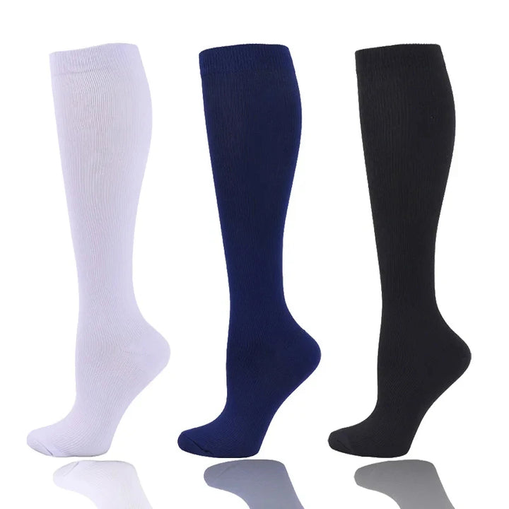 Premium Compression Socks for Men & Women – Elastic Sports, Running, Hiking, Pregnancy & Flight Socks for Varicose Veins, Swollen Legs, Marathon Support